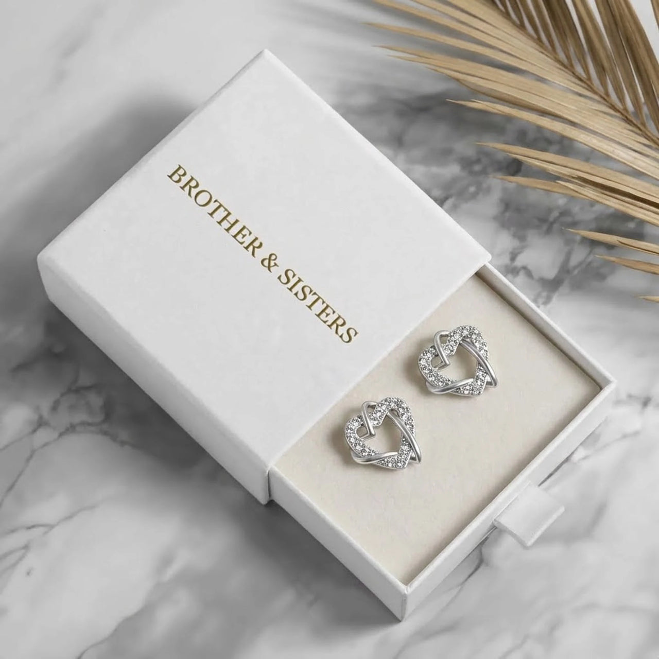 Ohrringe herz silber — in der Geschenkbox, Silber | SKU: 4478648-platinum-plated-clear