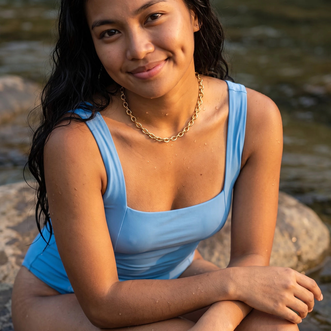 Ankerkette — im Wasser getragen, wasserfest, Gold | SKU: lachaine