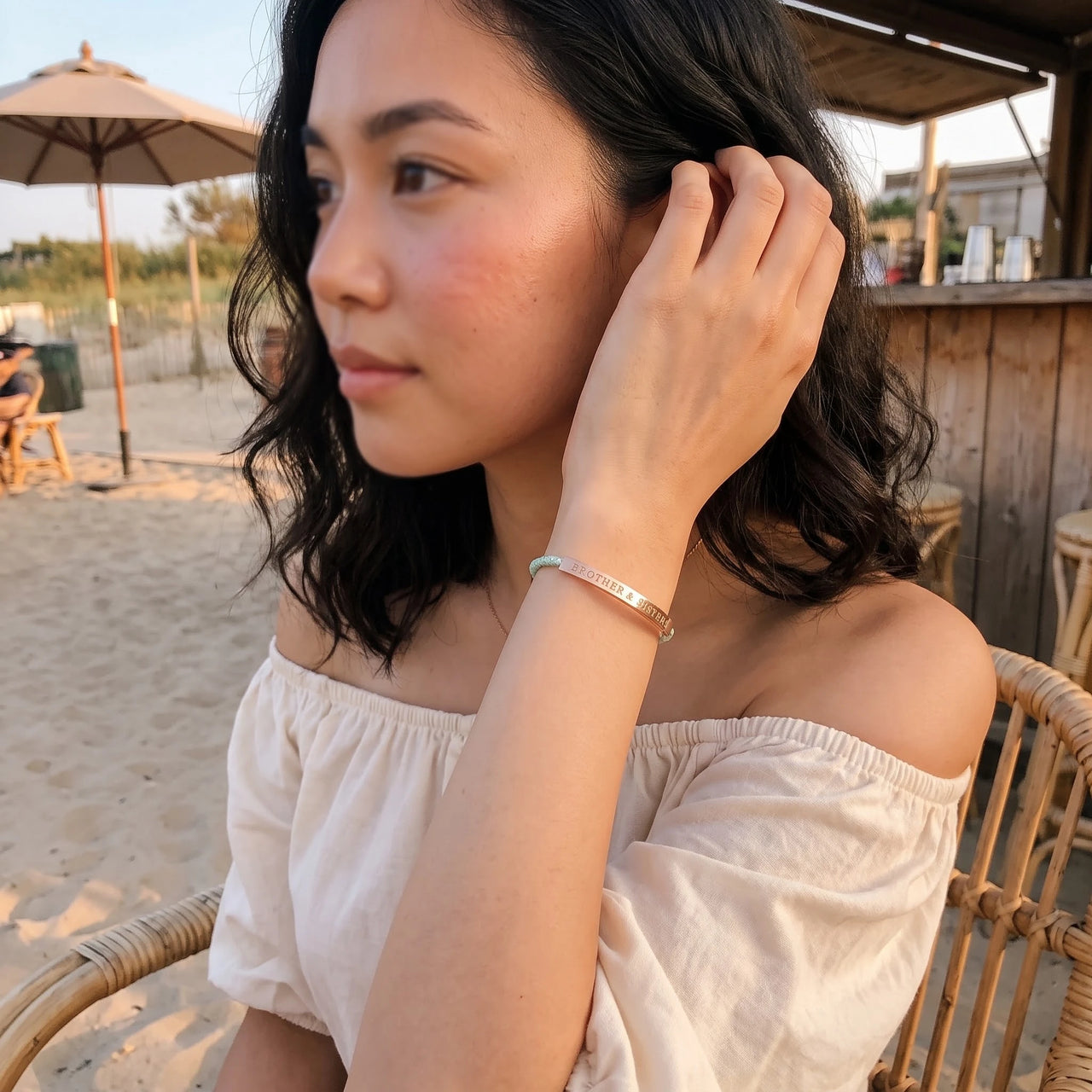 Armband damen — getragen im Alltag, Roségold | SKU: lamenthe-rg