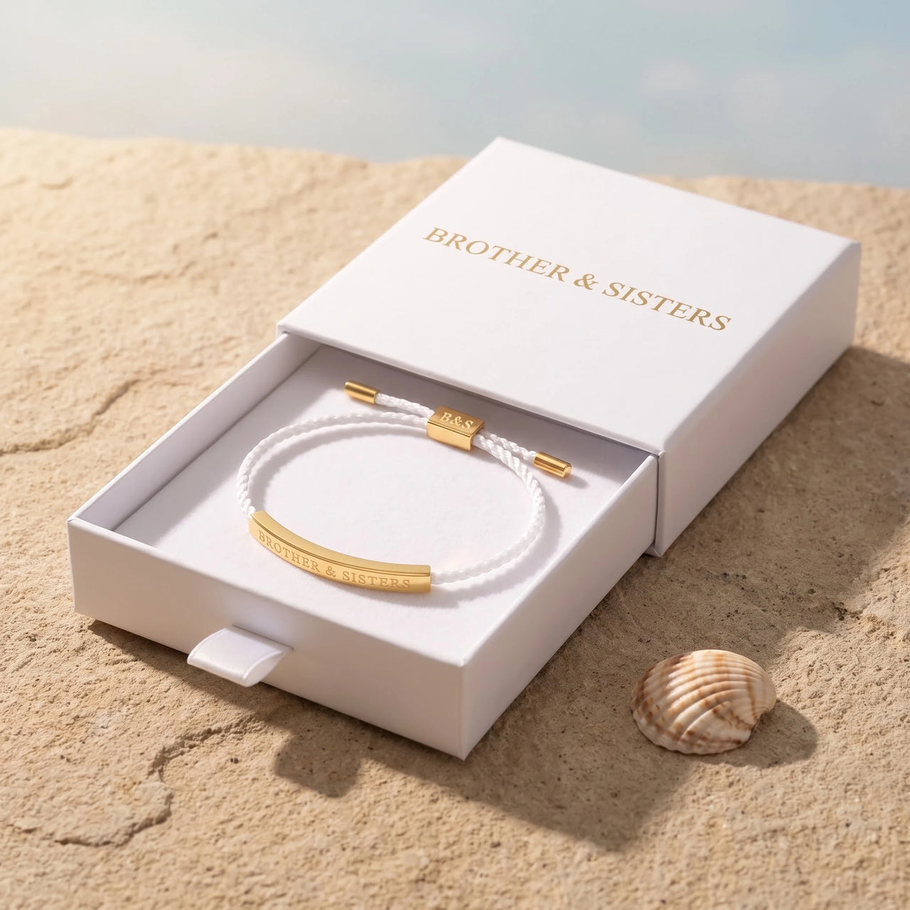 Armband weiß — in der Geschenkbox, Gold | SKU: laperle-g