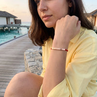 Thumbnail for Kordelarmband — getragen auf einer Reise, Roségold | SKU: lamour-rg