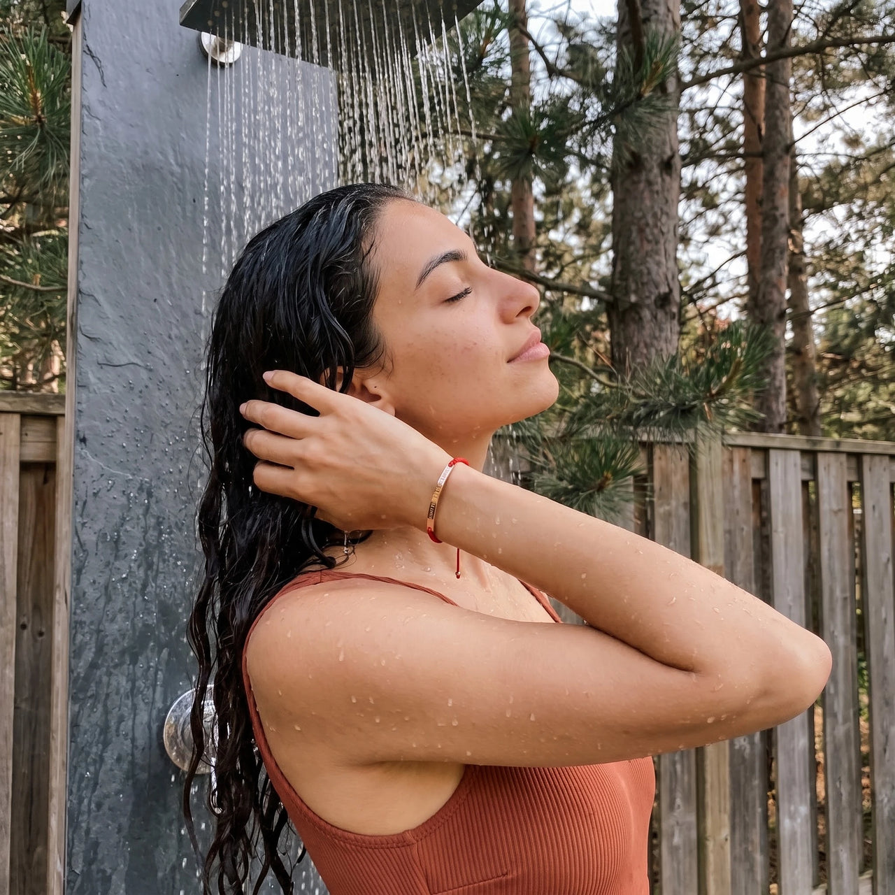 Gravur armband — unter der Dusche getragen, wasserfest, Roségold | SKU: lamour-rg