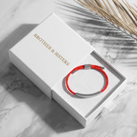 Thumbnail for Armband rot — in der Geschenkbox, Silber | SKU: lamour-wg
