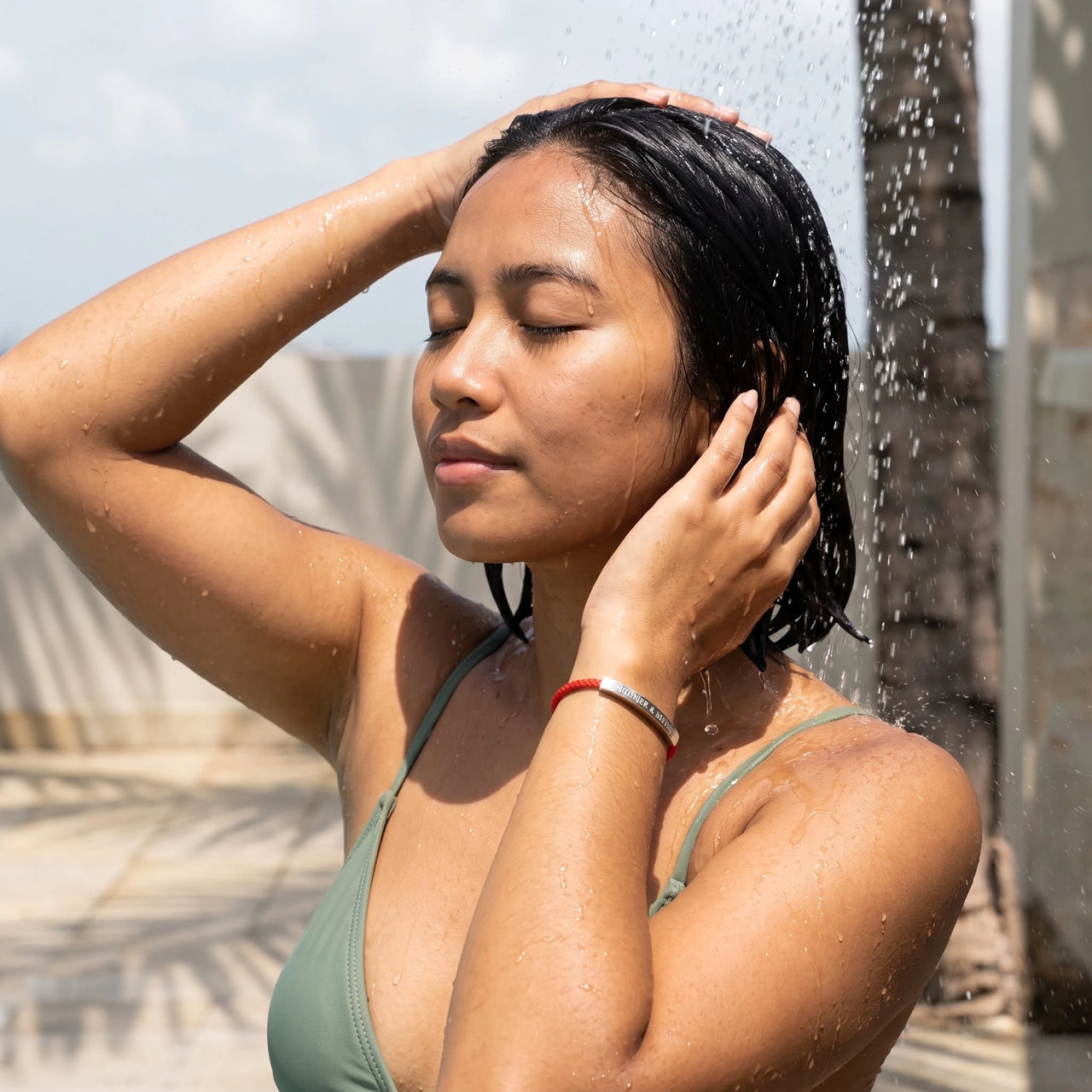 Partnerarmband — unter der Dusche getragen, wasserfest, Silber | SKU: lamour-wg