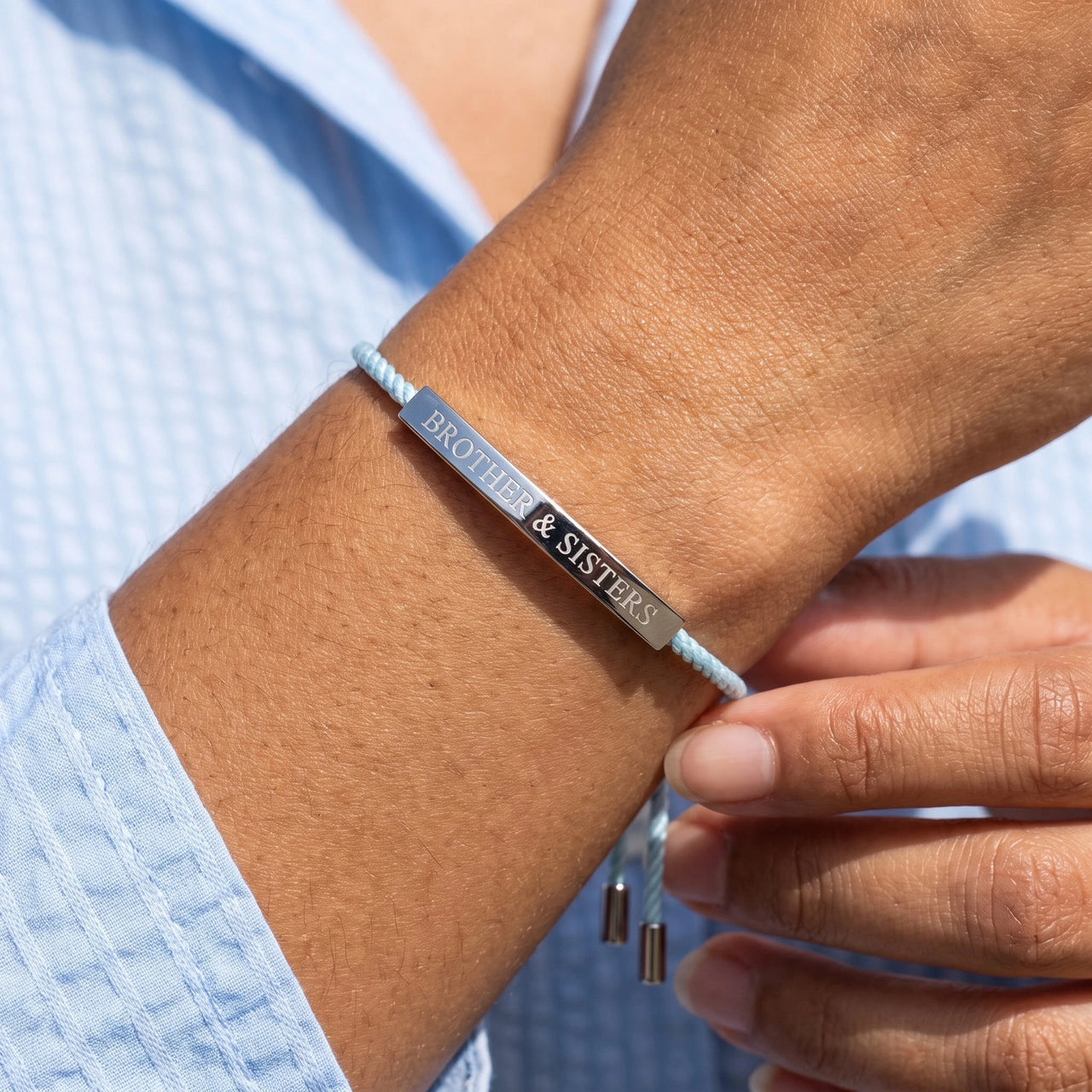 Geflochtenes armband — Nahaufnahme der Details, Silber | SKU: leciel-wg