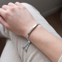 Thumbnail for Gravur armband — getragen, echte Größe, Silber | SKU: leciel-wg