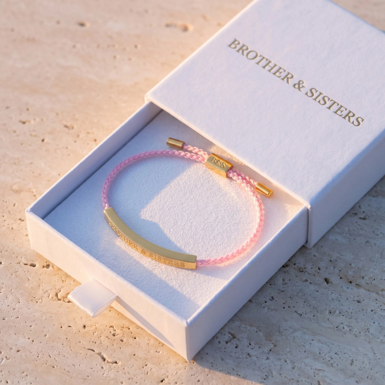 Armband rosa — in der Geschenkbox, Gold | SKU: lecorail-g