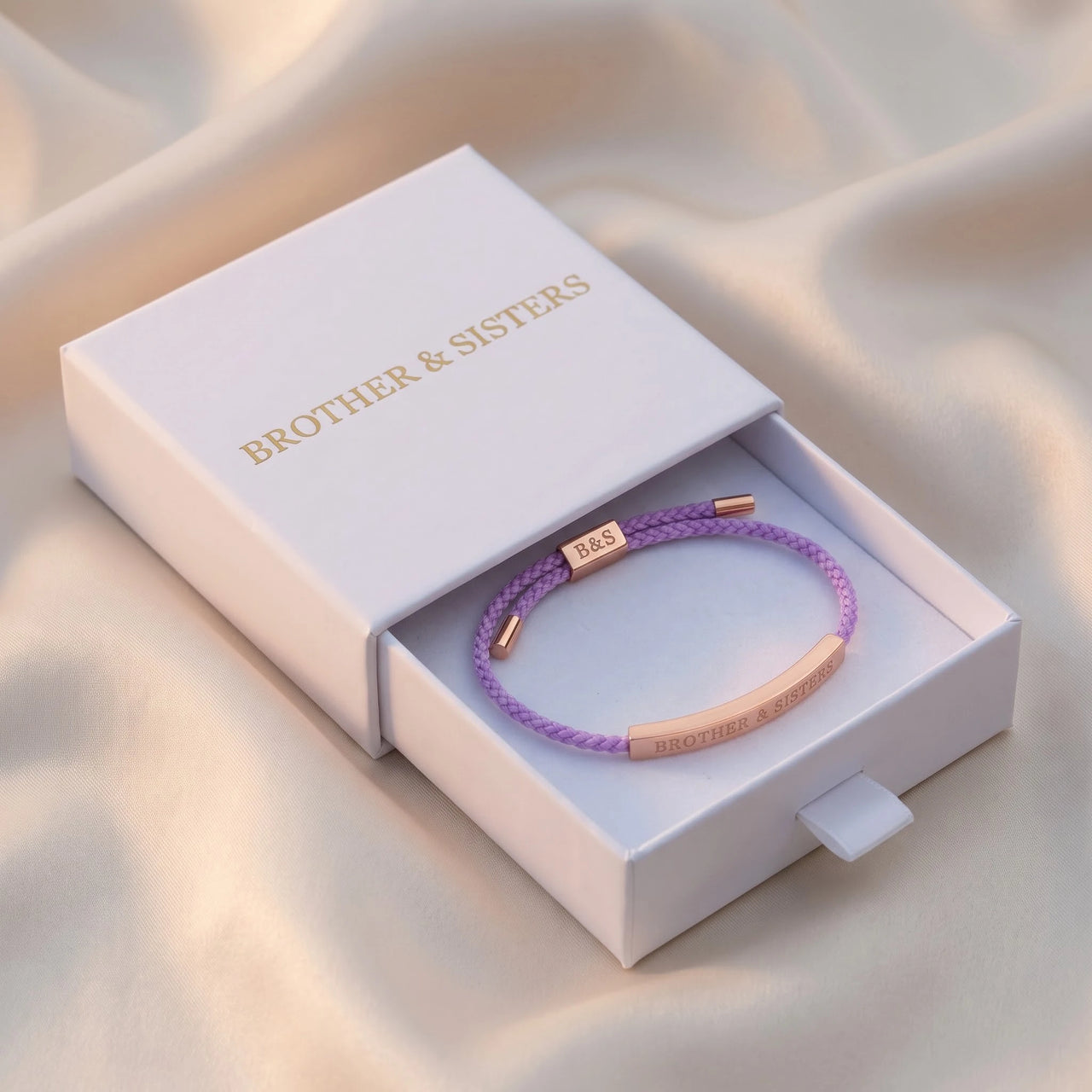 Armband lila — in der Geschenkbox, Roségold | SKU: lemauve-rg
