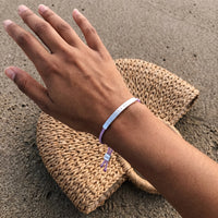 Thumbnail for Makramee armband — getragen, echte Größe, Silber | SKU: lemauve-wg