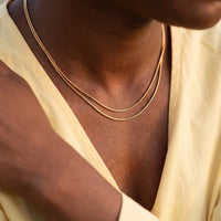 Thumbnail for Schlangenkette gold — Nahaufnahme der Details, Gold | SKU: lesimplenecklace