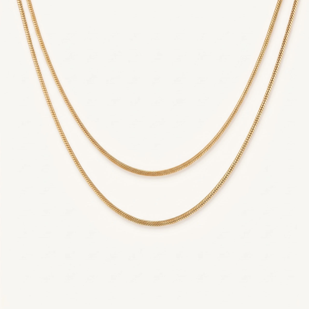 Schlangenkette — Produktfoto auf weißem Hintergrund, Gold | SKU: lesimplenecklace