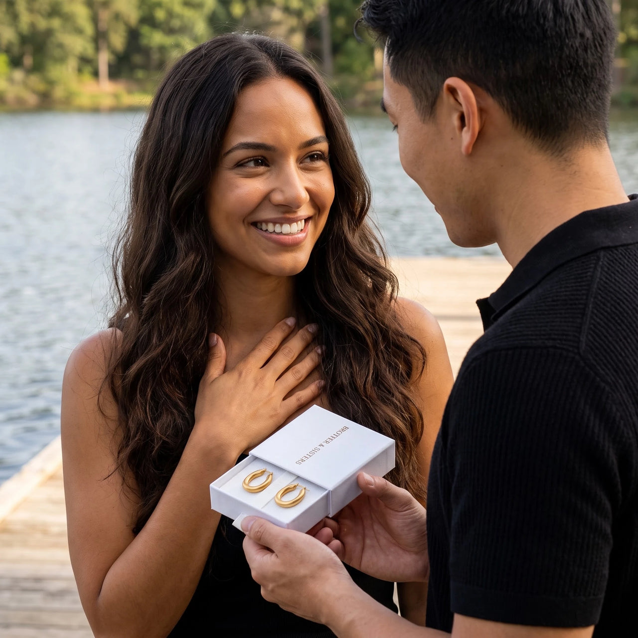 Ovale creolen — als Geschenk überreicht, Gold | SKU: lesmates