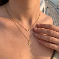 Thumbnail for Stern kette — getragen, echte Größe, Gold | SKU: letoile-g