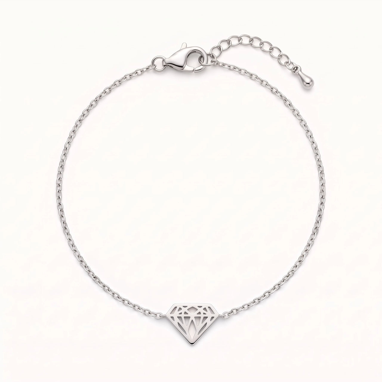 Armband minimalistisch — Produktfoto auf weißem Hintergrund, Silber | SKU: 11662607-white-gold