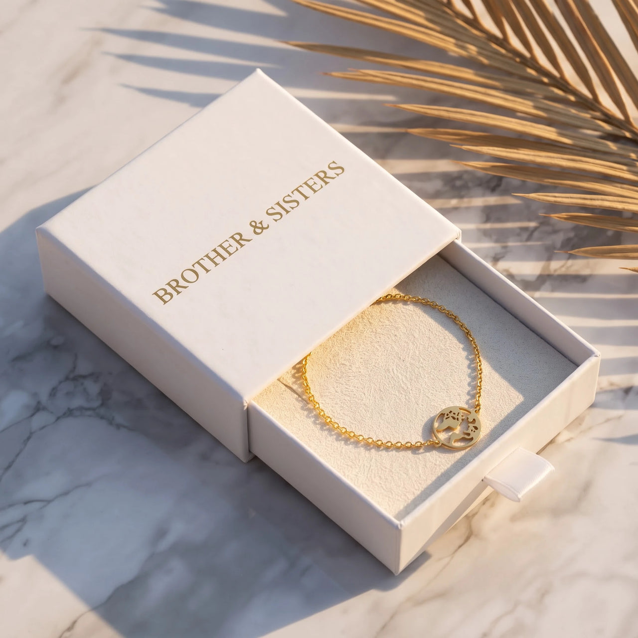 Weltkugel armband — in der Geschenkbox, Gold | SKU: 22665062-gold