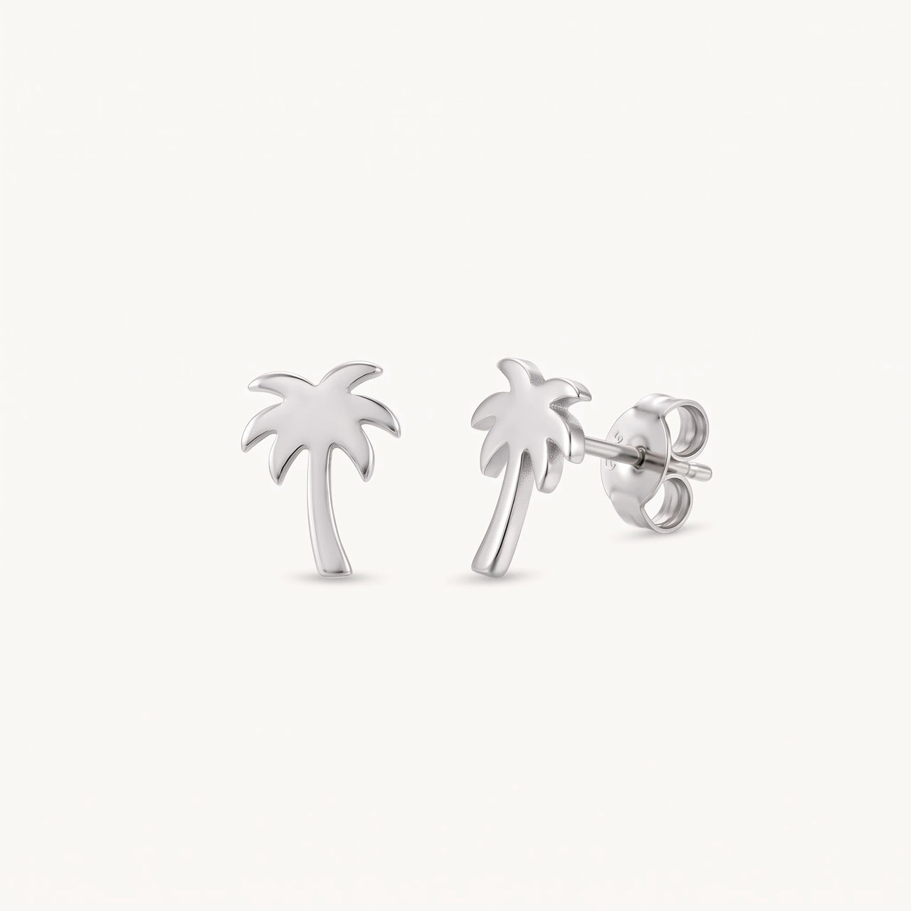 Palmen ohrringe — Produktfoto auf weißem Hintergrund, Silber | SKU: 10287609-silver-plated