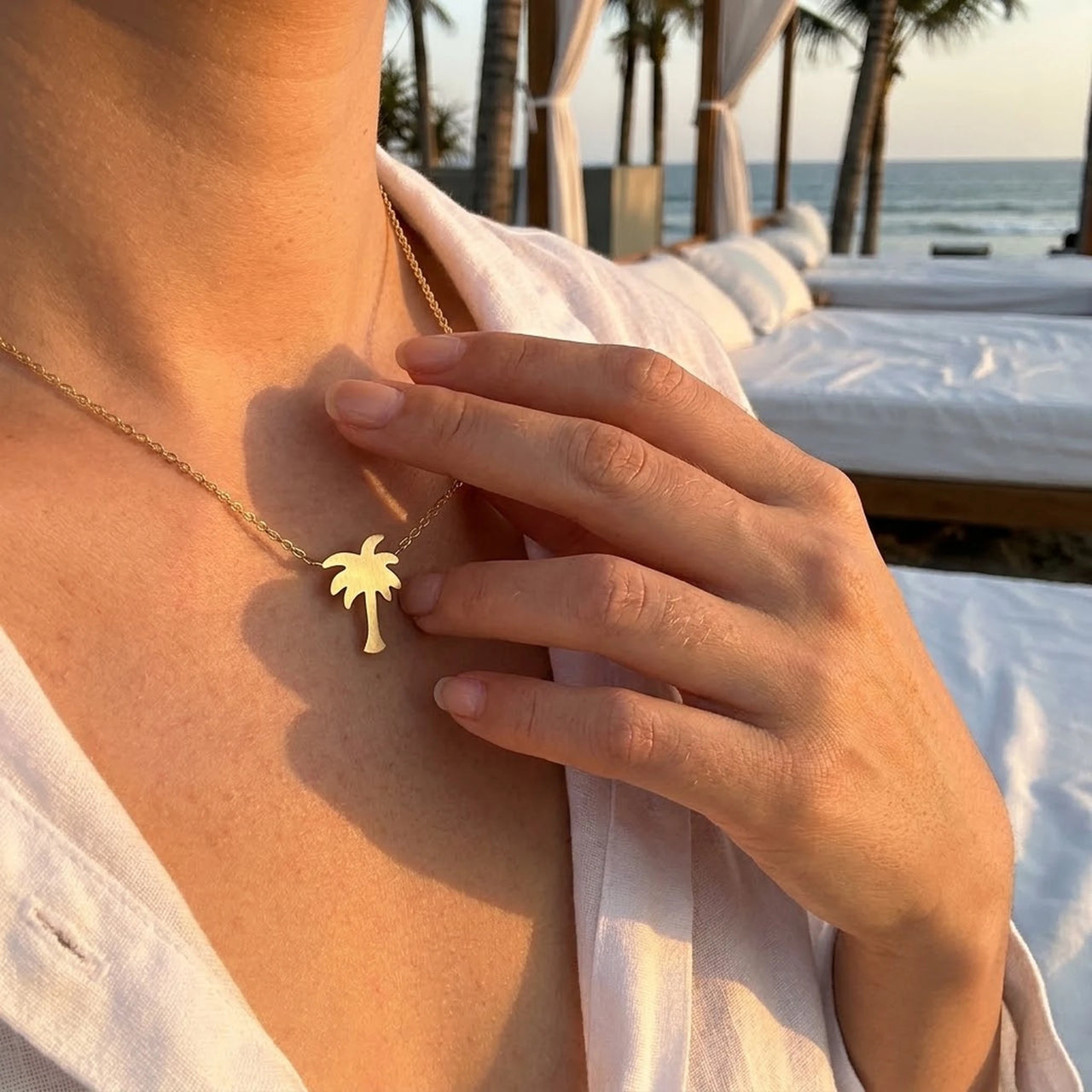 Strandschmuck — getragen, echte Größe, Gold | SKU: 8732822-gold-color