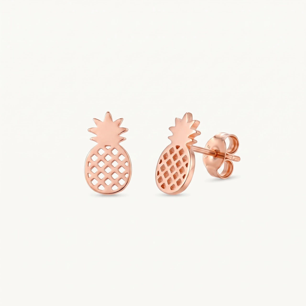 Ananas ohrringe — Produktfoto auf weißem Hintergrund, Roségold | SKU: 437186-rose-gold-color