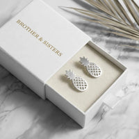 Thumbnail for Ananas ohrringe — in der Geschenkbox, Silber | SKU: 437186-silver-plated
