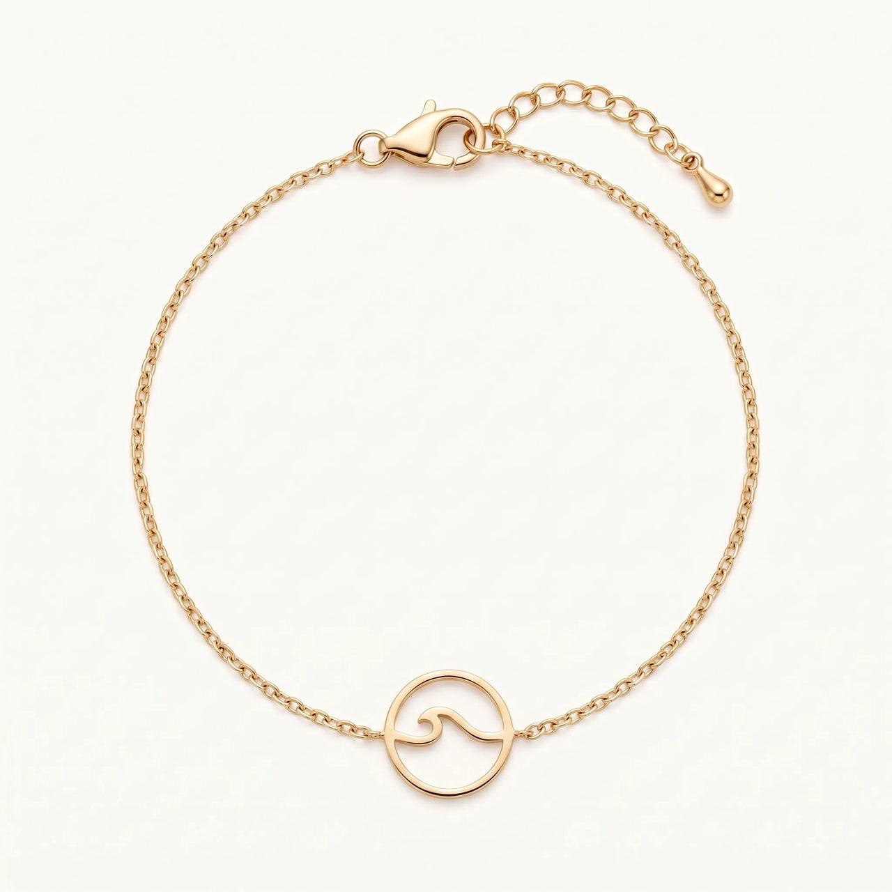 Welle armband — Produktfoto auf weißem Hintergrund, Gold | SKU: 17429078-gold