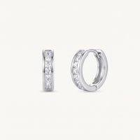 Thumbnail for Kleine creolen silber — Produktfoto auf weißem Hintergrund, Silber | SKU: 22023999-rhodium