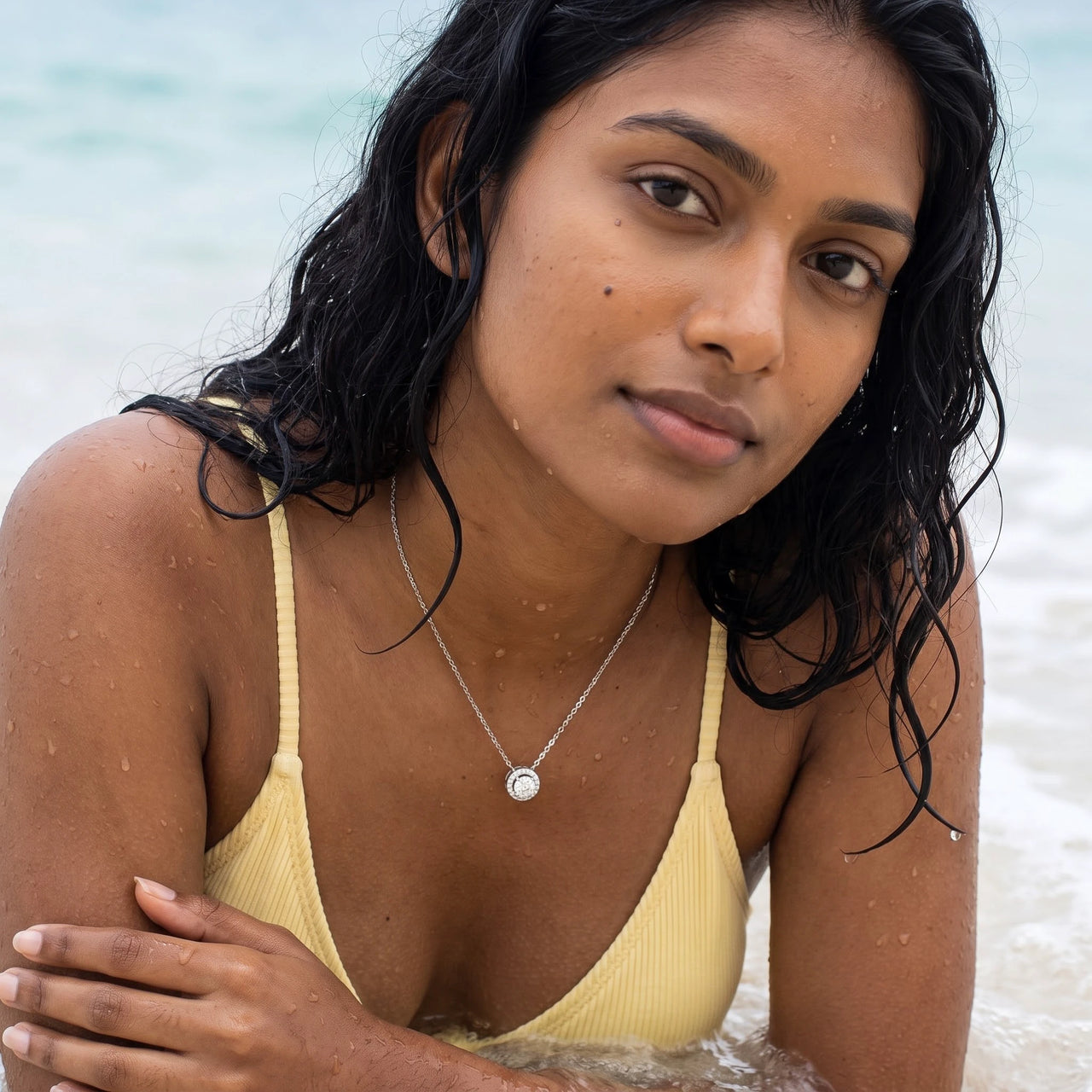 Kreis kette — im Wasser getragen, wasserfest, Silber | SKU: 33136351