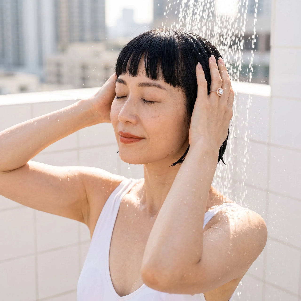 Ring rosegold — unter der Dusche getragen, wasserfest, Roségold | SKU: 101791-4.5-rose-gold