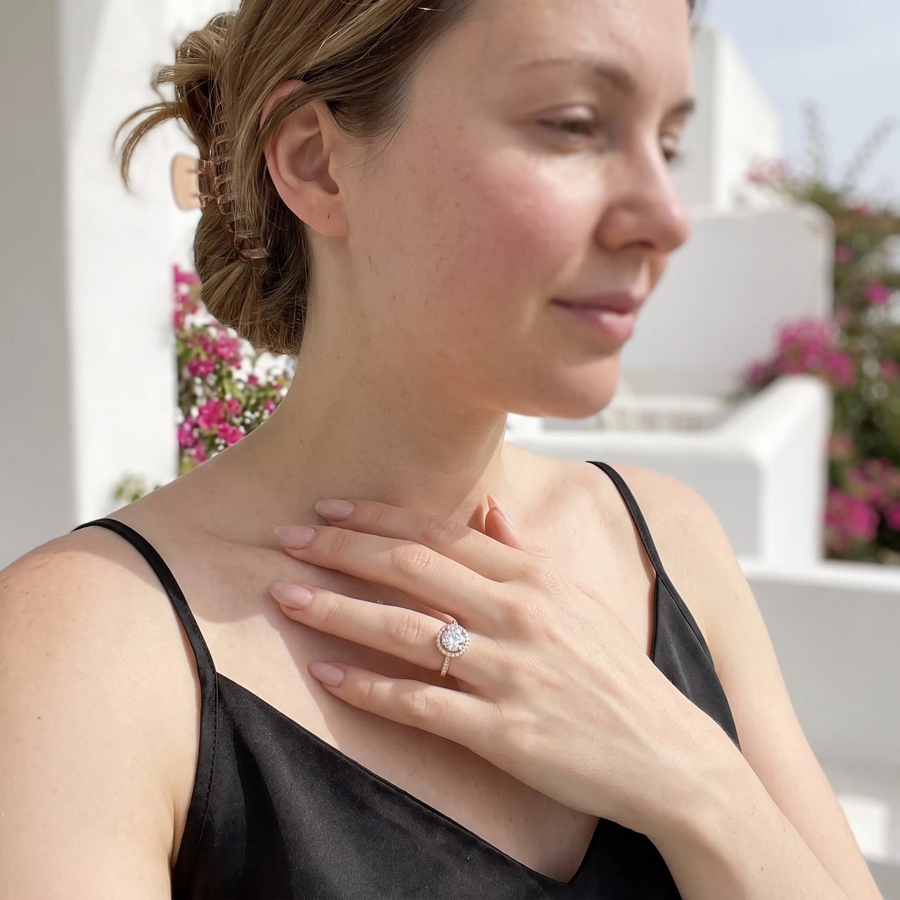 Rosegold ring damen — getragen im Alltag, Roségold | SKU: 101791-4.5-rose-gold