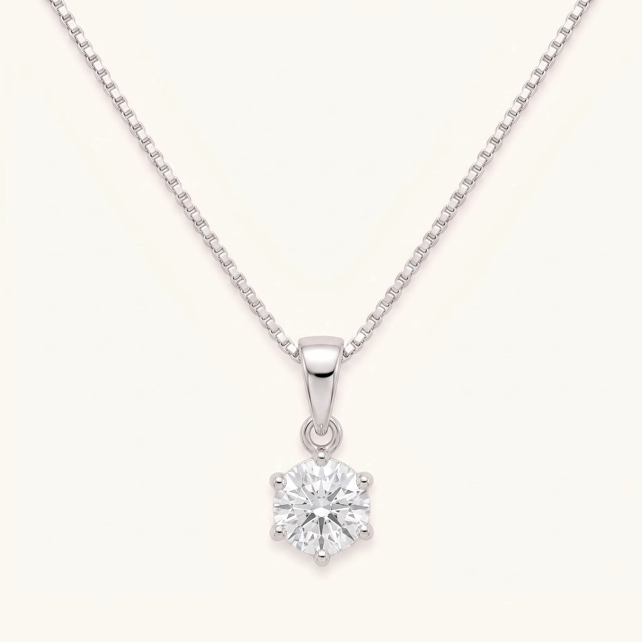 Solitär kette — Produktfoto auf weißem Hintergrund, Silber | SKU: 505665