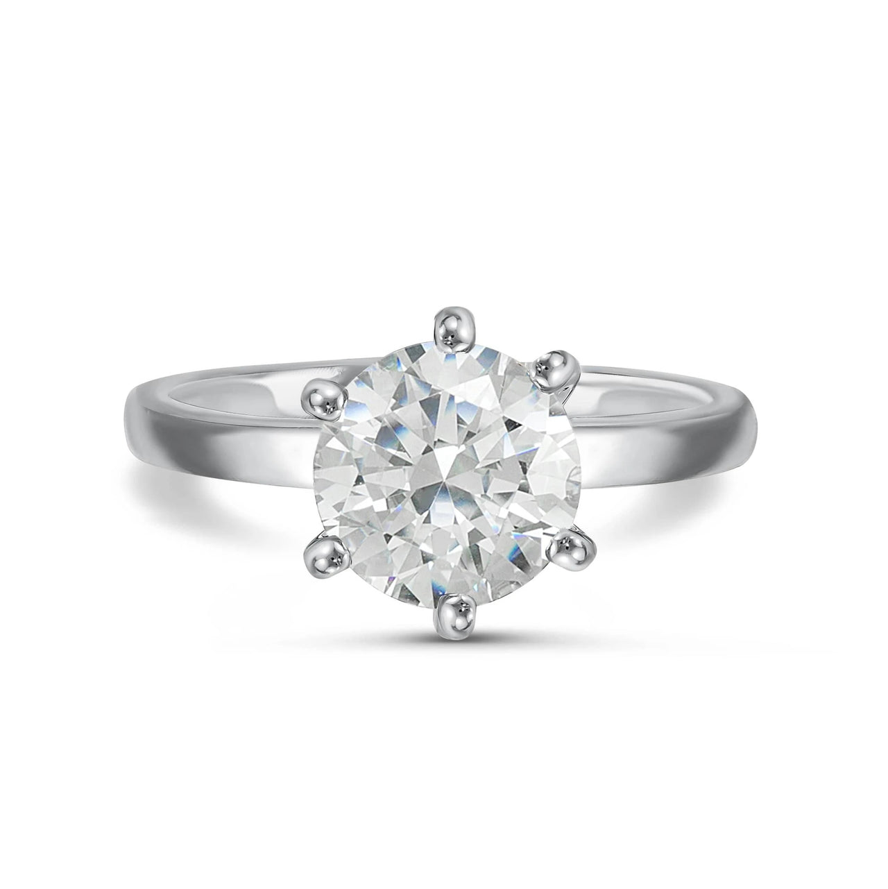 Verlobungsring silber — Produktfoto auf weißem Hintergrund, Silber | SKU: 33759698-4.5-silver
