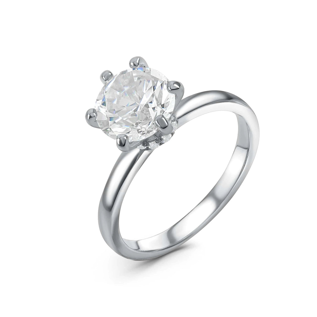 Verlobungsring silber — Produktfoto auf weißem Hintergrund, Silber | SKU: 33759698-4.5-silver