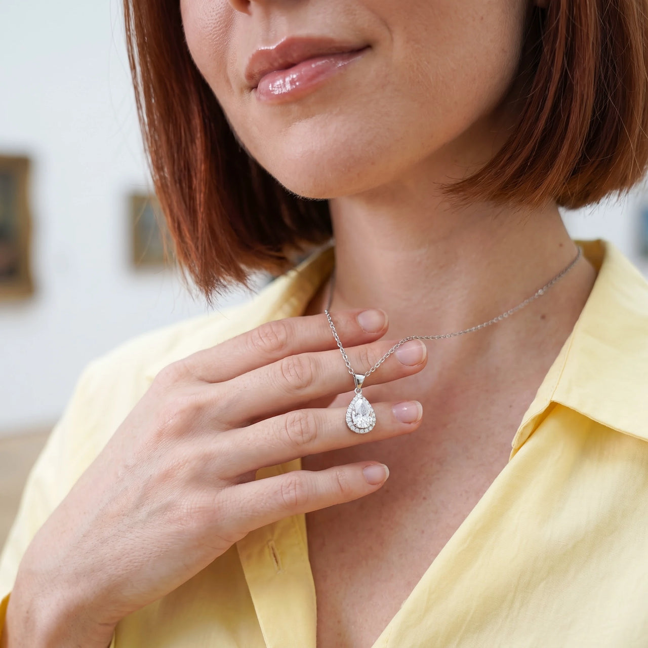 Kette zirkonia — getragen im Alltag, Silber | SKU: 505415-white