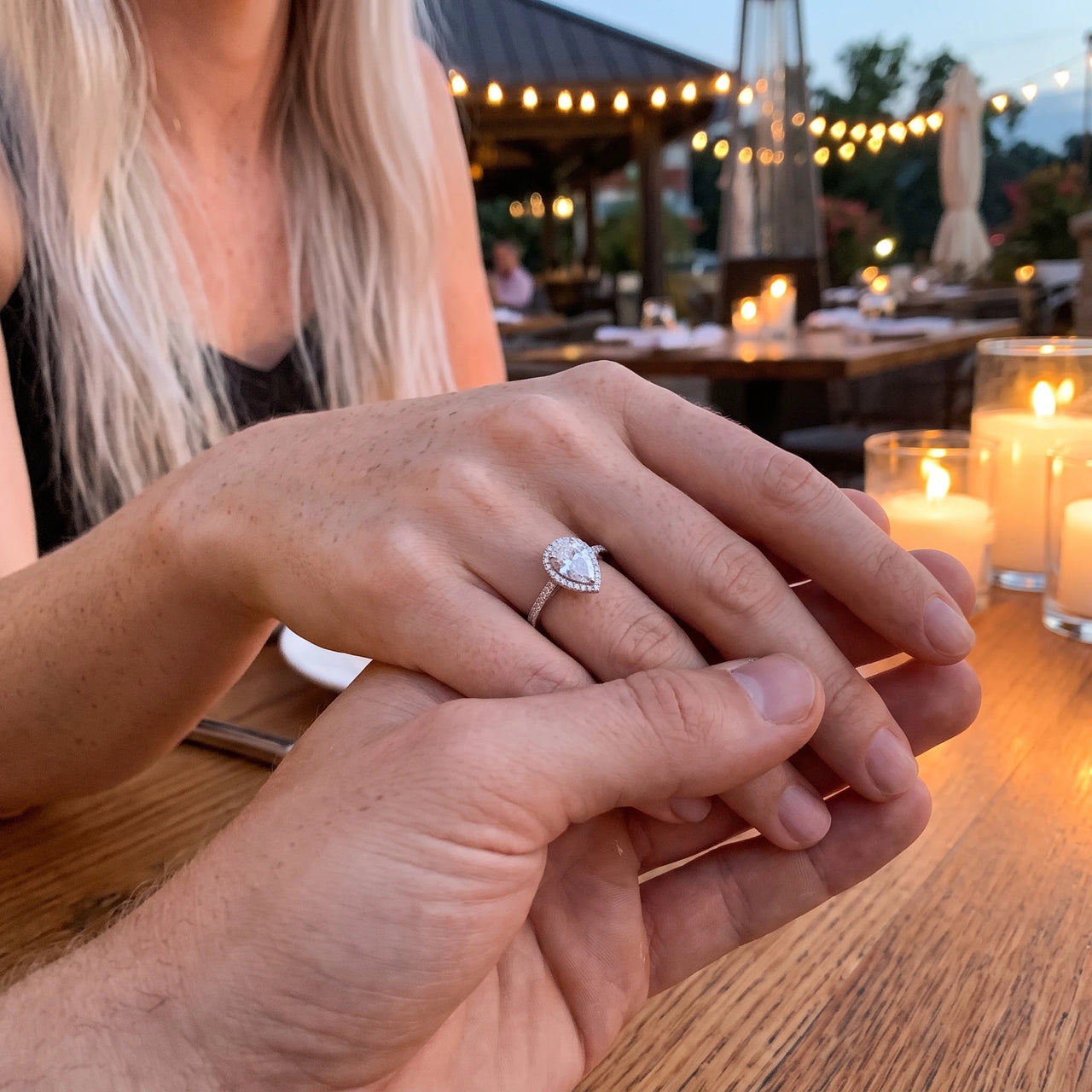 Halo ring — von einem Paar getragen, Silber | SKU: 505162-4.5-silver