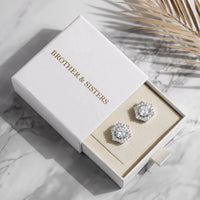 Thumbnail for Silver stud earrings with the Brother & Sisters gift box | SKU: 30876249