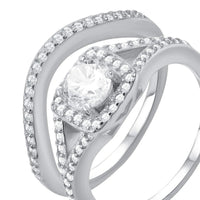 Thumbnail for Verlobungsring und ehering set — Produktfoto auf weißem Hintergrund, Silber | SKU: 497080-4.5-silver