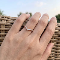 Thumbnail for Chevron ring — getragen, echte Größe, Roségold | SKU: 10645547-4.5-rose-gold