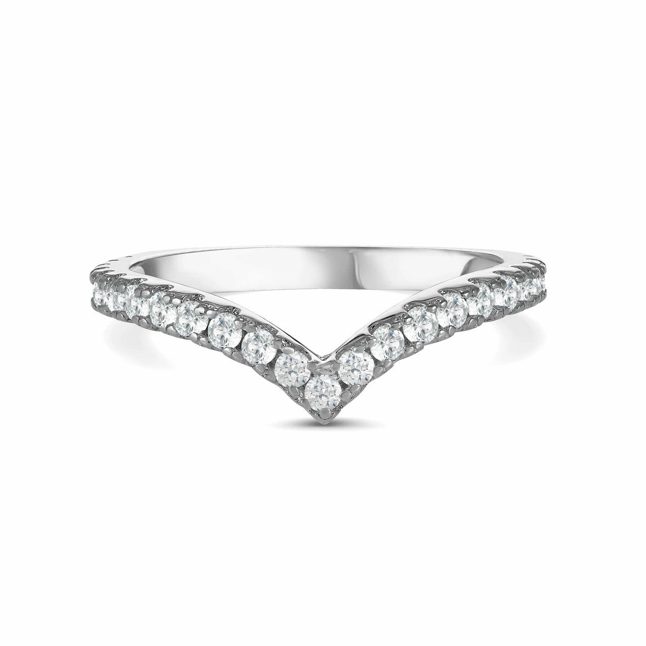 V ring — Produktfoto auf weißem Hintergrund, Silber | SKU: 10645547-4.5-silver