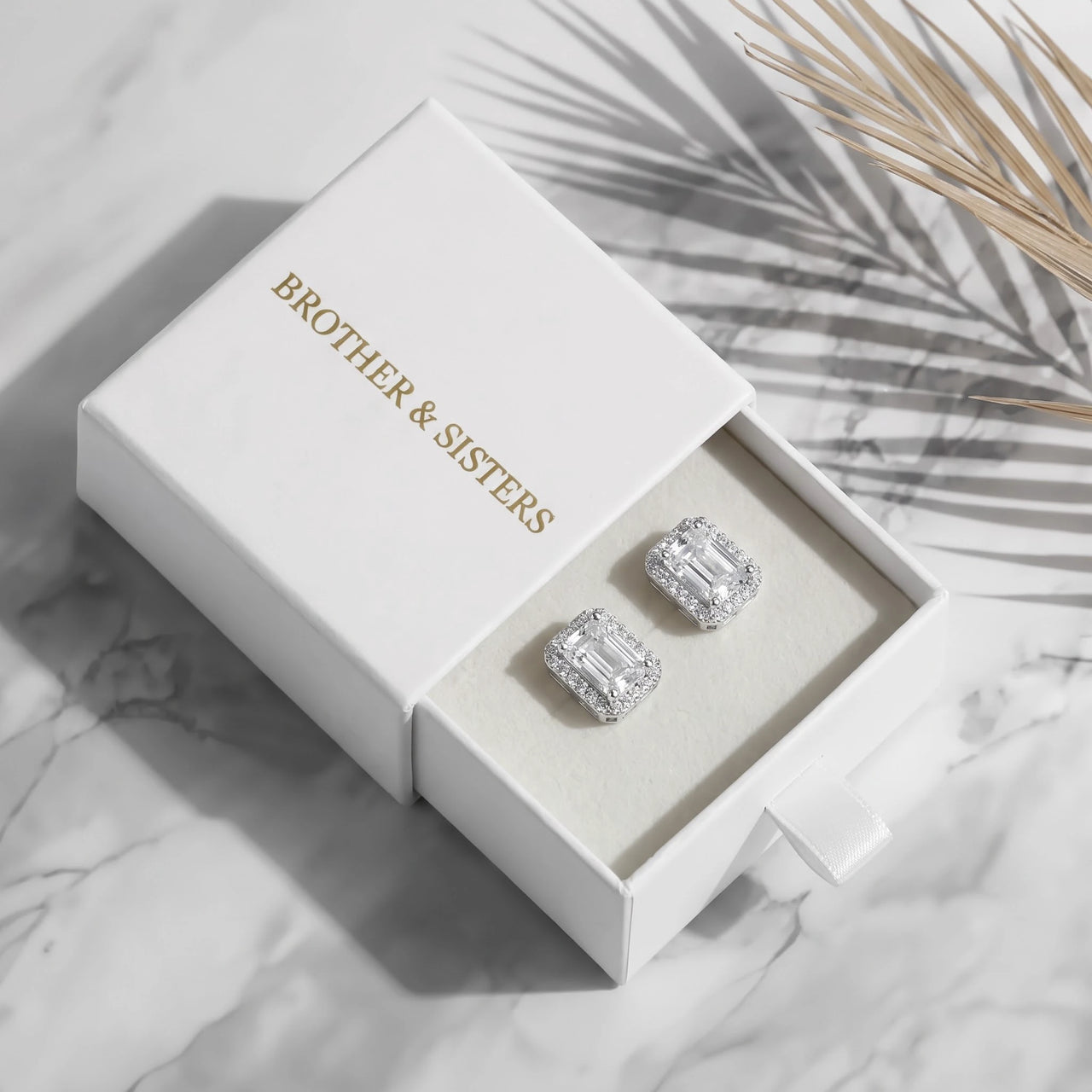 Ohrstecker rechteck — in der Geschenkbox, Silber | SKU: 22683128