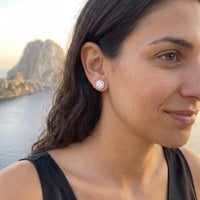 Thumbnail for Silver stud earrings worn on a summer trip | SKU: 505263