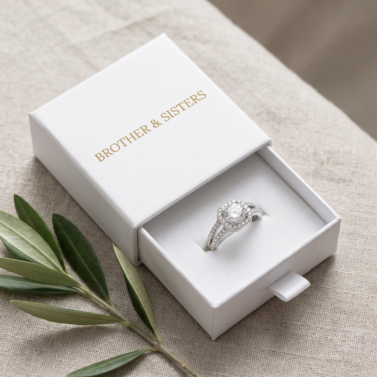Ring eckig — in der Geschenkbox, Silber | SKU: 346060-4.5-silver