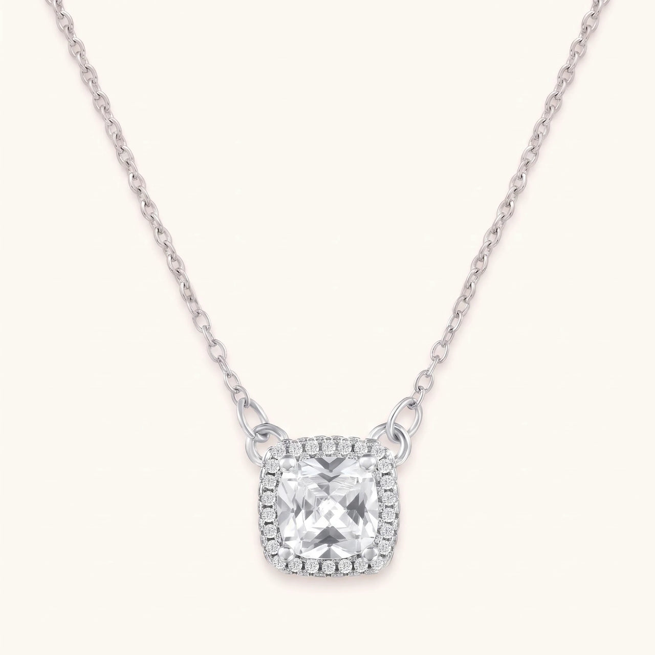 Kette zirkonia — Produktfoto auf weißem Hintergrund, Silber | SKU: 505721