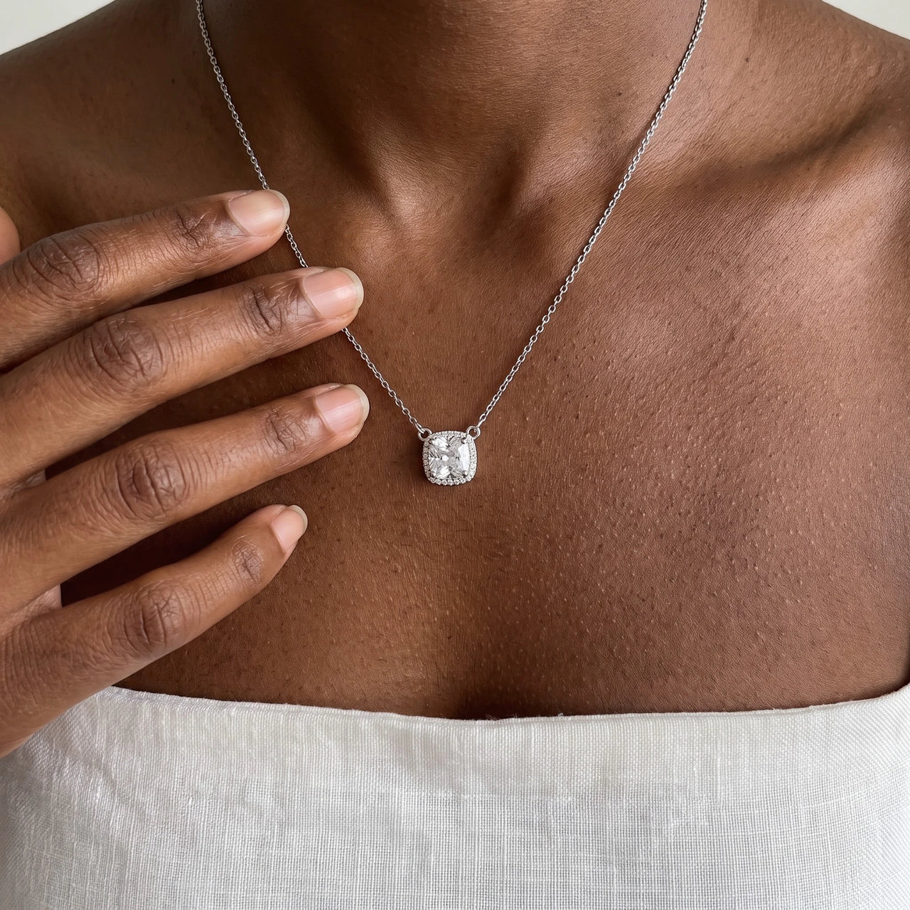 Kette edelstahl damen — getragen, echte Größe, Silber | SKU: 505721