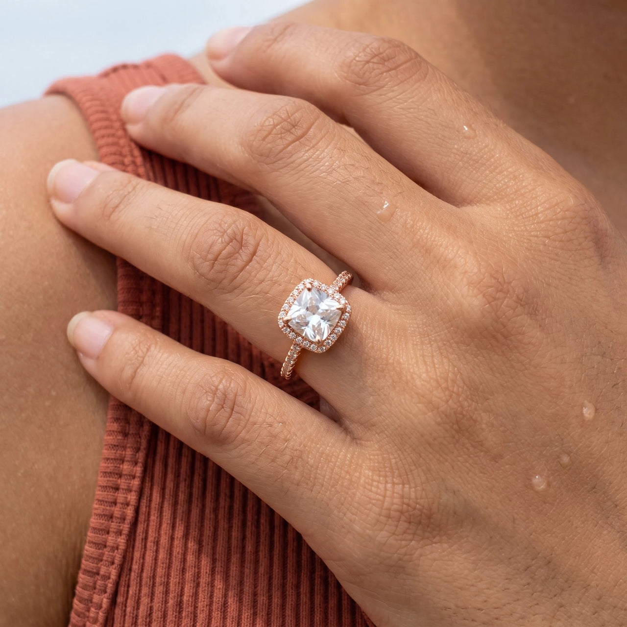 Rosegold ring damen — Nahaufnahme der Details, Roségold | SKU: 497131-4.5-rose-gold