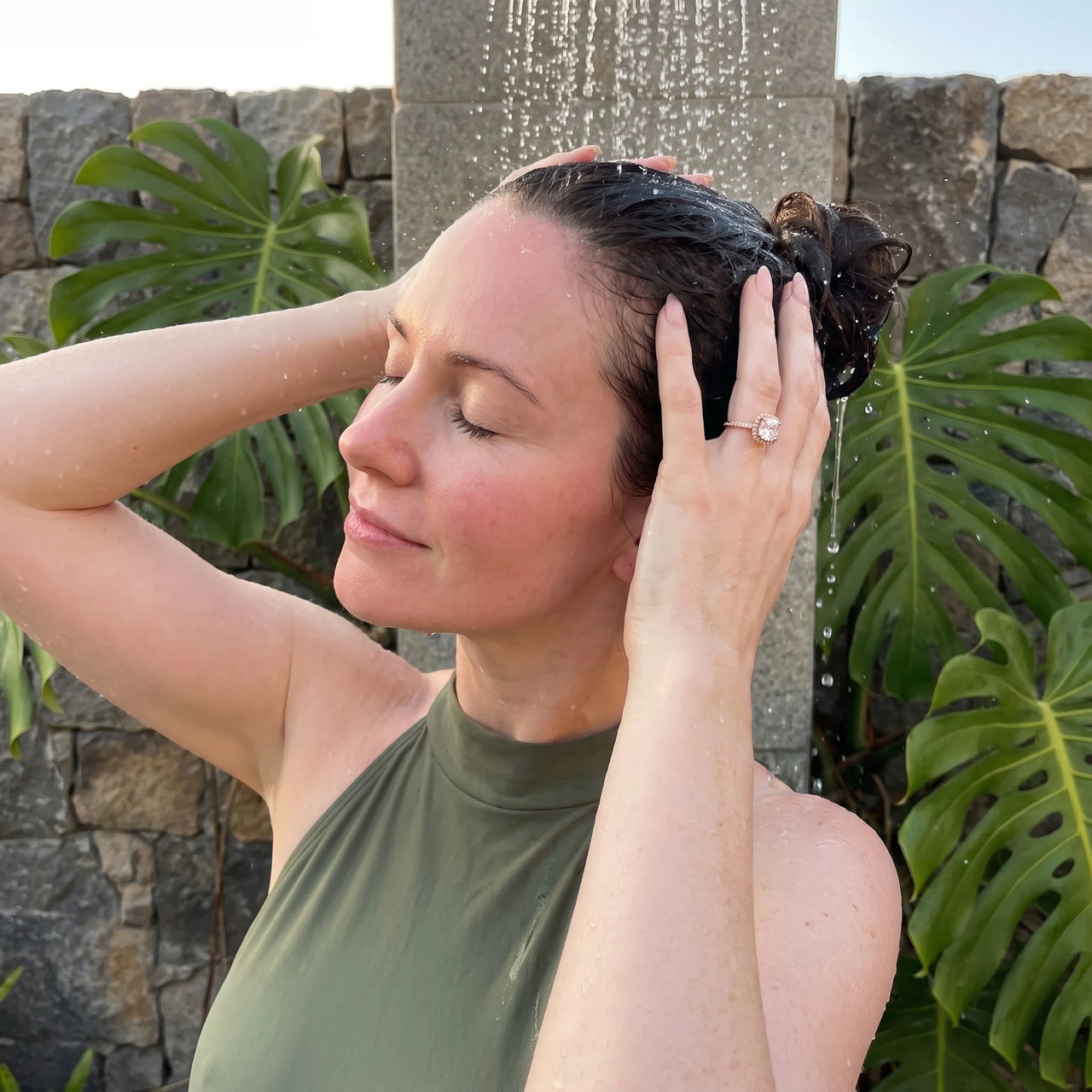 Ring rosegold — unter der Dusche getragen, wasserfest, Roségold | SKU: 497131-4.5-rose-gold