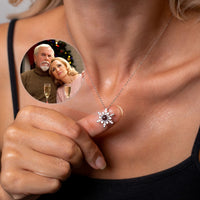 Thumbnail for Snowflake Photo Necklace Photo Personalised Necklace  - Photo Necklace - Photo Projection Necklace Necklace Brother & Sisters