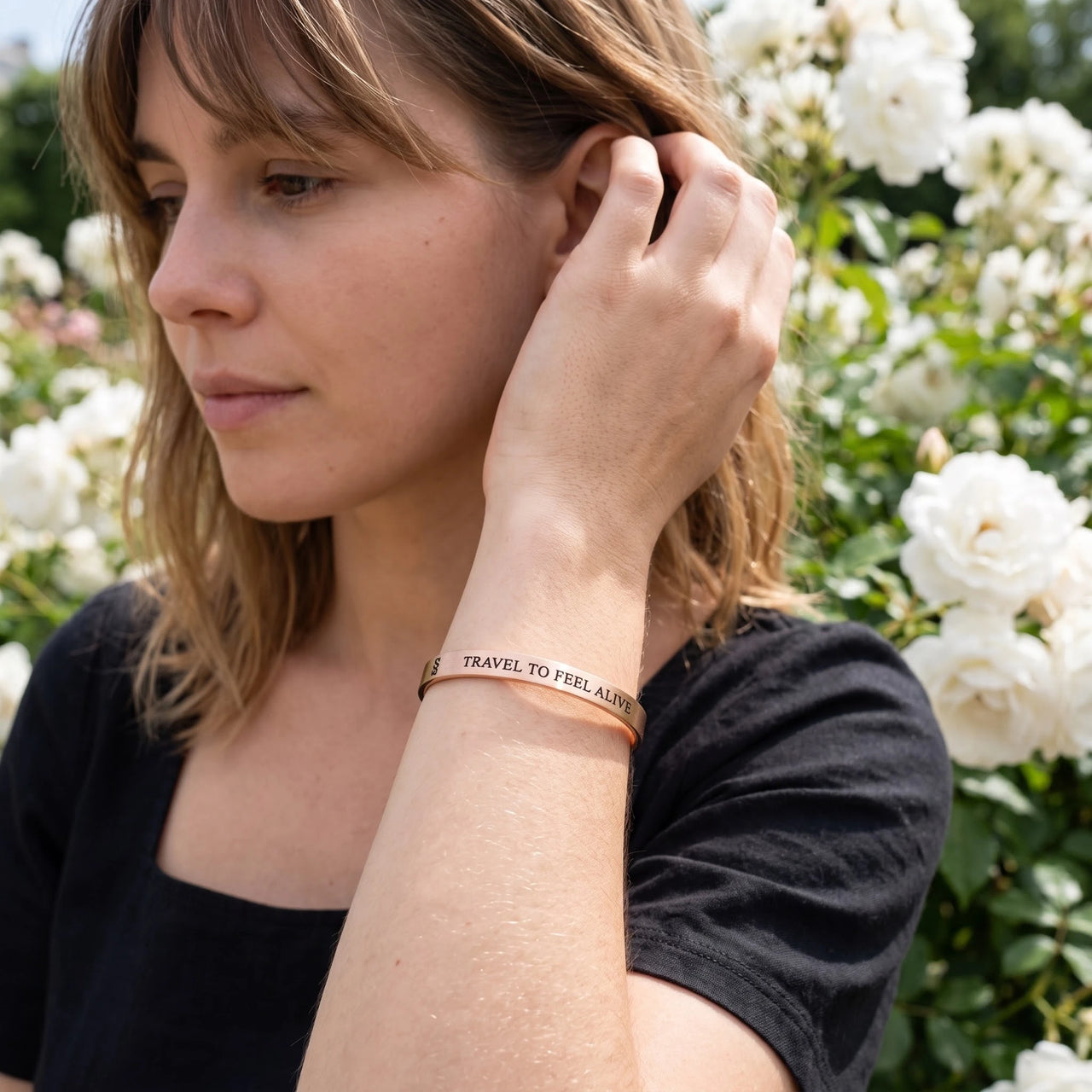Reise armband — getragen im Alltag, Roségold | SKU: ttfa-rg