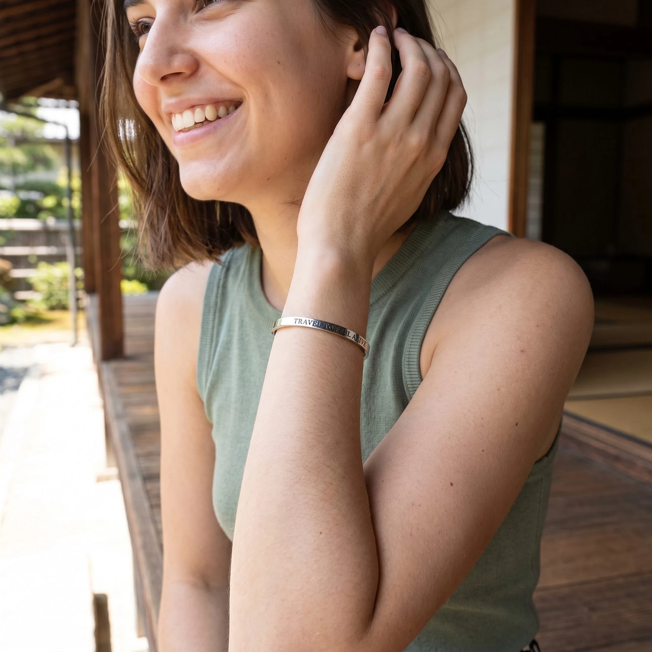 Reise armband — getragen im Alltag, Silber | SKU: ttfa-wg