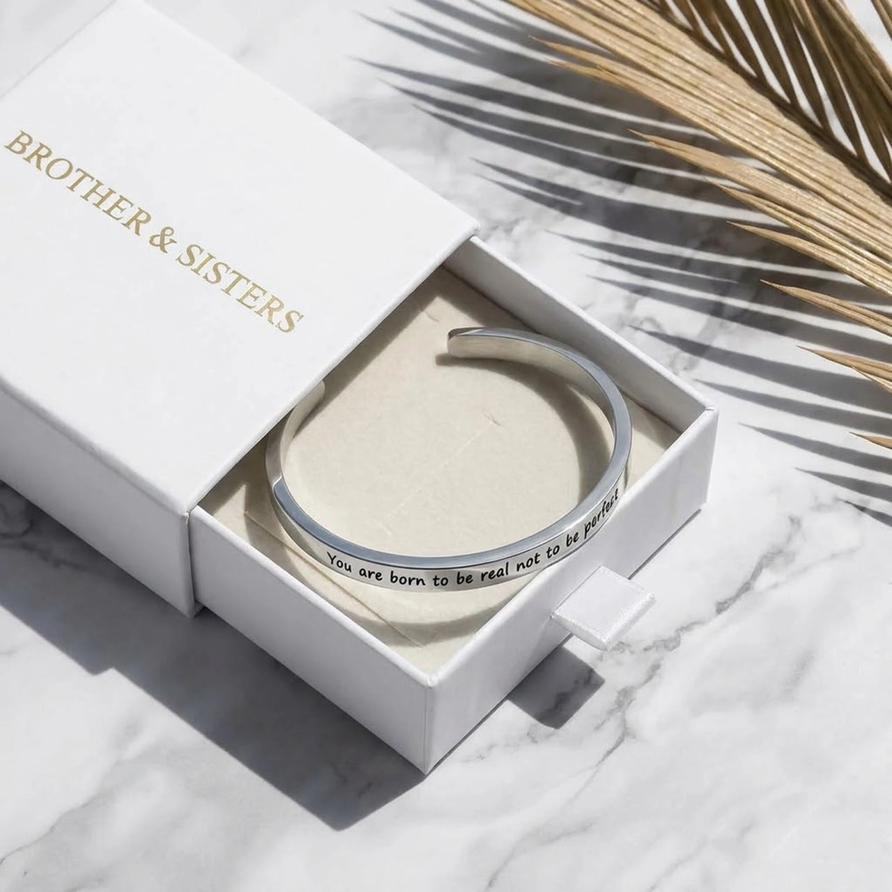 Armband mit spruch — in der Geschenkbox, Silber | SKU: 9864184-silver