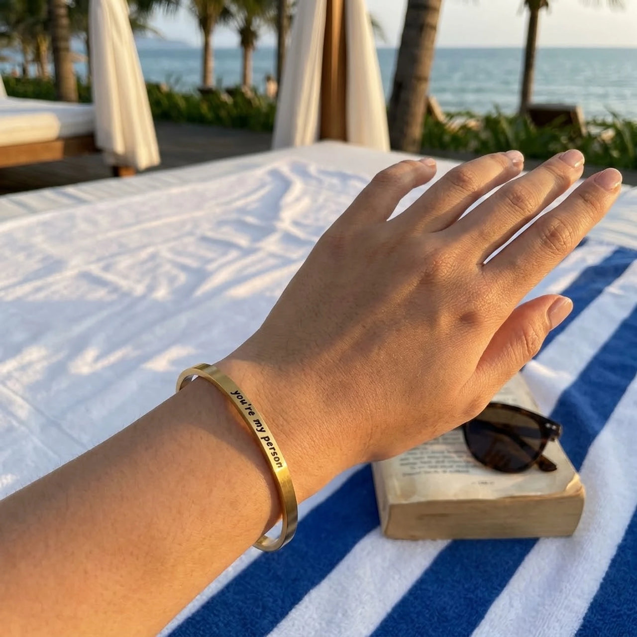 Armband beste freundin — getragen, echte Größe, Gold | SKU: 8174603-gold-color