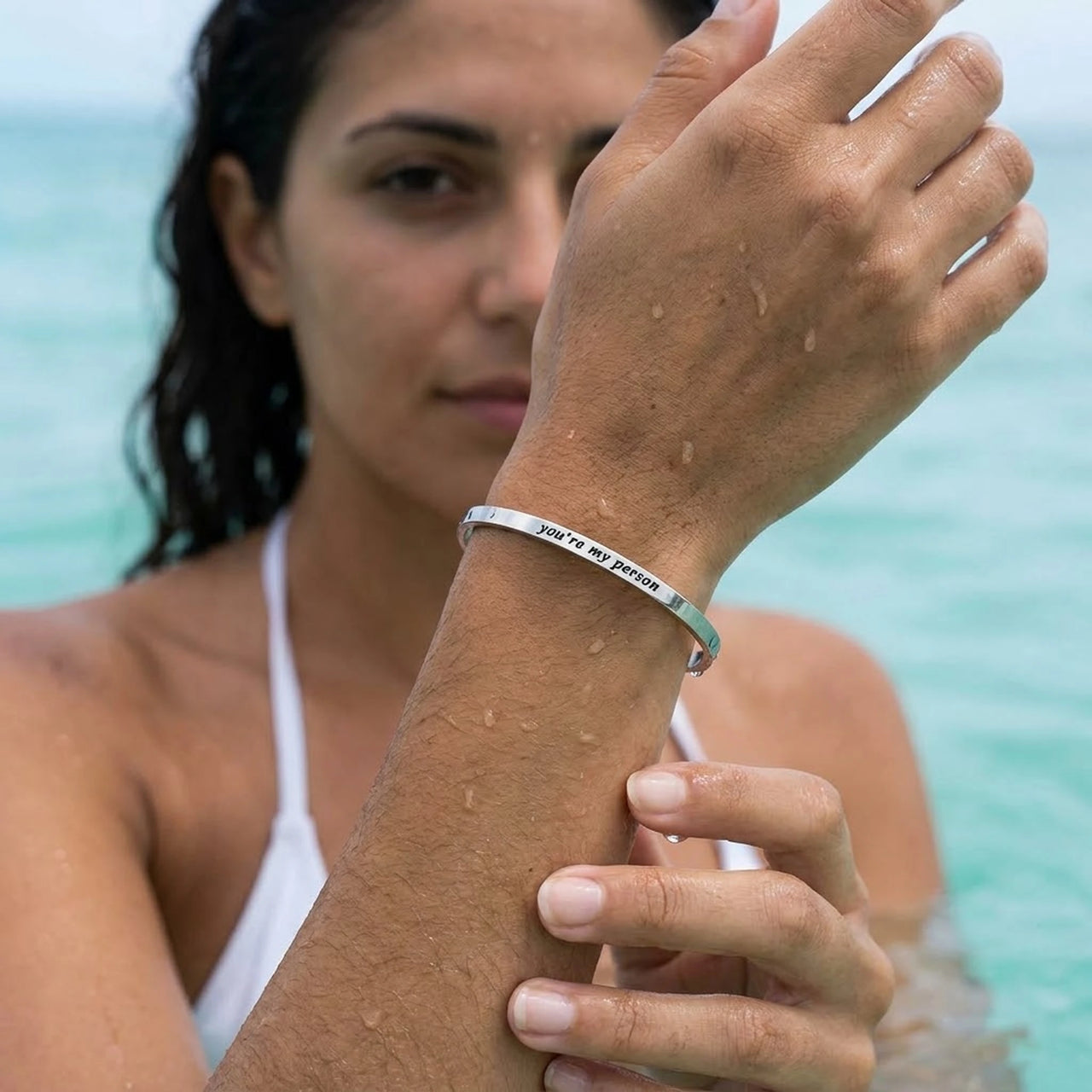 Armband beste freundin — im Wasser getragen, wasserfest, Silber | SKU: 8174603-silver-color